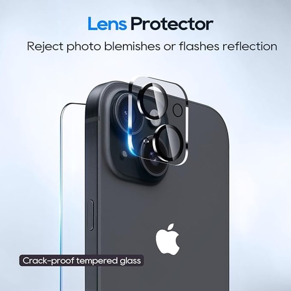New iPhone 15 Clear Case w/ 2 Glass Screen Protector + 2 Camera Lens Protector - Picture 7 of 7